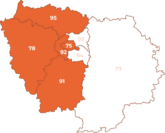 carte zone region parisienne
